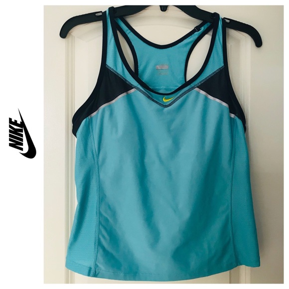 Nike Tops - Nike Dri-FIT Training Blue Tank Bra Top Large